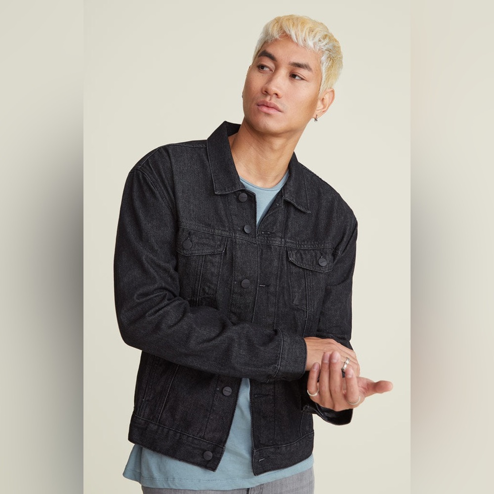NWT Warp + Weft Black Denim Jacket